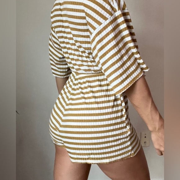 Urban Outfitters romper rib knit maize surplus stripe romper medium - Picture 3 of 13